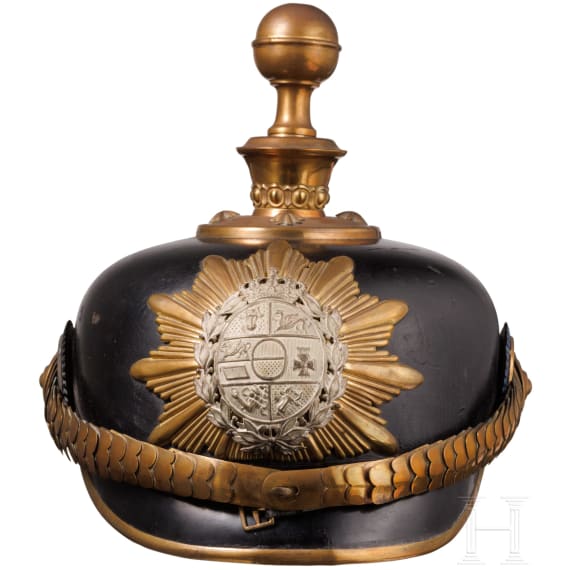 Helm f&uuml;r Offiziere im Gro&szlig;herzoglich-Mecklenburgischen Feldartillerie-Regiment Nr. 60, um 1910
