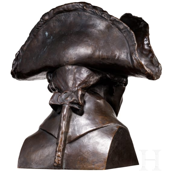 Cuno von Uechtritz-Steinkirch (1856 - 1908) - lebensgro&szlig;e bronzene Portraitb&uuml;ste K&ouml;nig Friedrichs II.