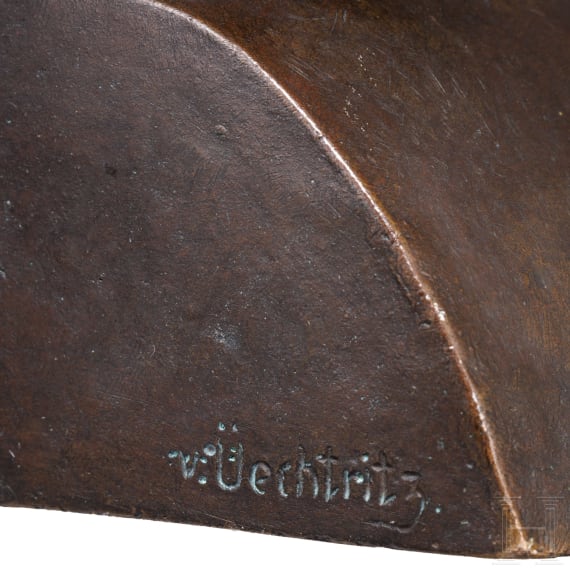 Cuno von Uechtritz-Steinkirch (1856 - 1908) - lebensgro&szlig;e bronzene Portraitb&uuml;ste K&ouml;nig Friedrichs II.