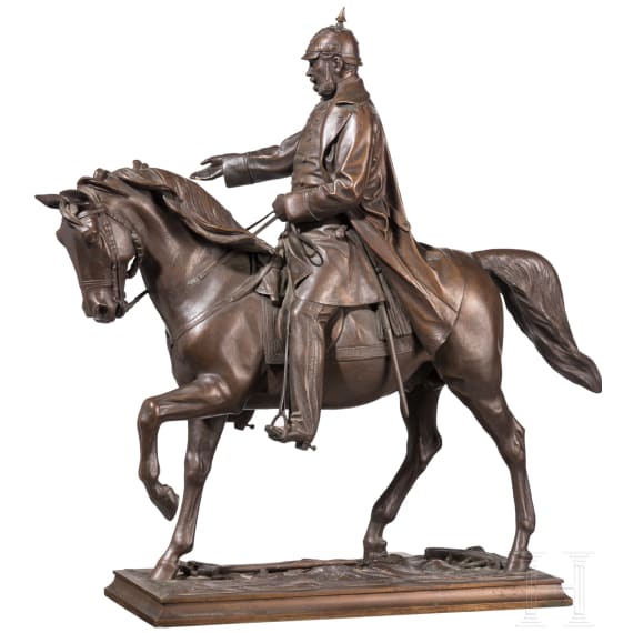 Gro&szlig;e Reiterbronze Kaiser Wilhelms I., August Herzig, Dresden, datiert 1879