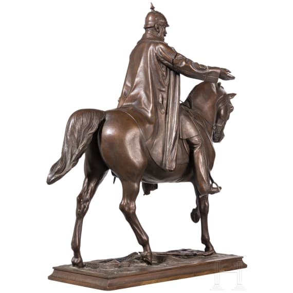 Gro&szlig;e Reiterbronze Kaiser Wilhelms I., August Herzig, Dresden, datiert 1879