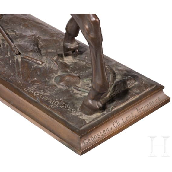 Gro&szlig;e Reiterbronze Kaiser Wilhelms I., August Herzig, Dresden, datiert 1879