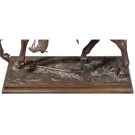 Gro&szlig;e Reiterbronze Kaiser Wilhelms I., August Herzig, Dresden, datiert 1879