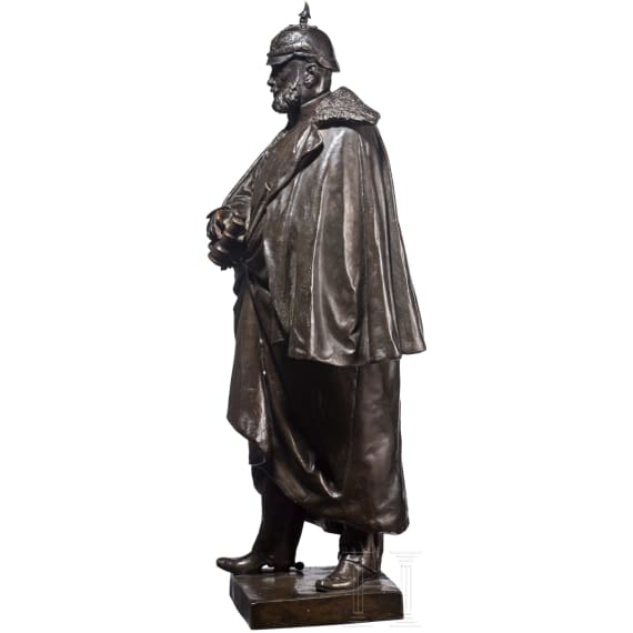 Kaiser Wilhelm I. - gro&szlig;e Bronzefigur von Joseph Uphues (1850 - 1911)
