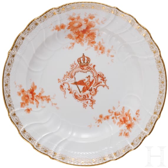 Kaiser Wilhelm II. - Neuosier-Teller der KPM aus dem k&ouml;niglichen Tafelservice, datiert 1902