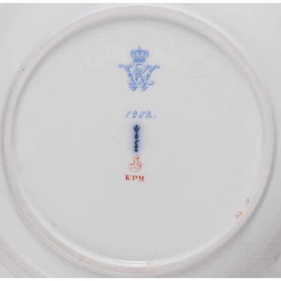 Kaiser Wilhelm II. - Neuosier-Teller der KPM aus dem k&ouml;niglichen Tafelservice, datiert 1902