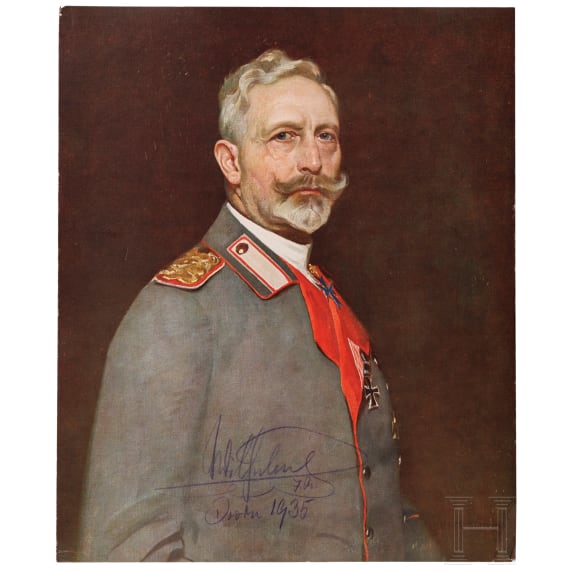 Kaiser Wilhelm II. - Portrait mit Autograph und zwei Schreiben, datiert 1935