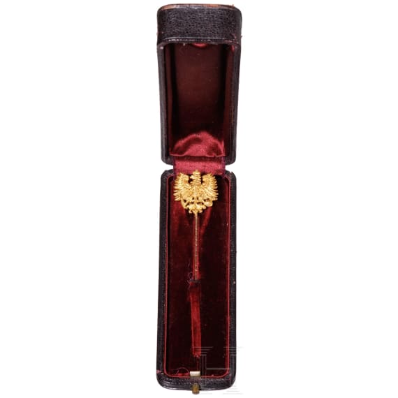 Kaiserin Auguste Viktoria (1858 - 1921) - Goldene Geschenknadel im Etui