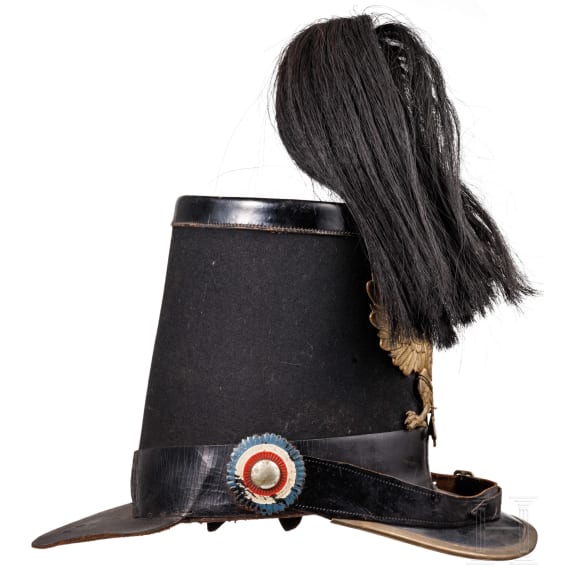 Tschako f&uuml;r Mannschaften der J&auml;ger, Schleswig-Holstein, um 1850 - 1860