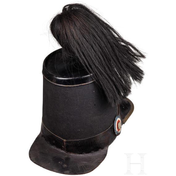 Tschako f&uuml;r Mannschaften der J&auml;ger, Schleswig-Holstein, um 1850 - 1860