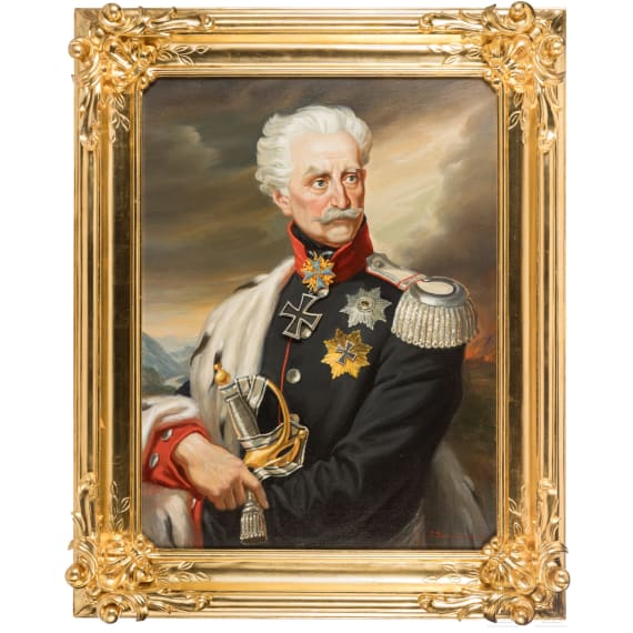 A portrait painting of Generalfeldmarschall Gebhard Leberecht von Bl&uuml;cher