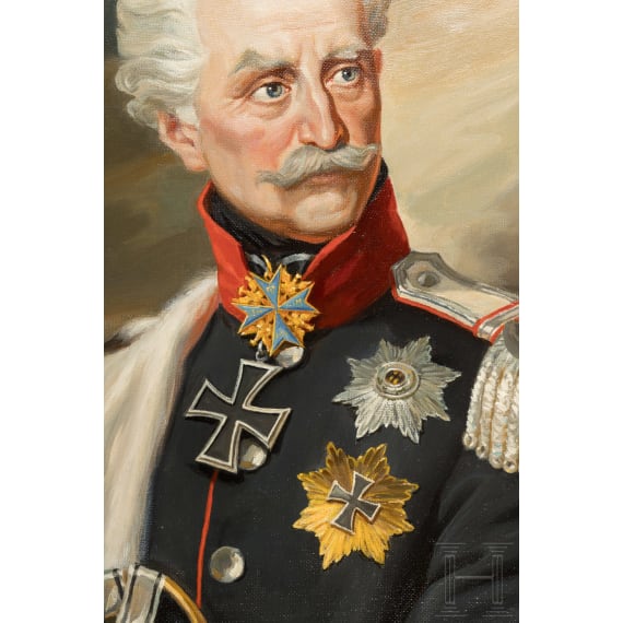 A portrait painting of Generalfeldmarschall Gebhard Leberecht von Bl&uuml;cher