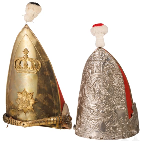 Two Genadier caps for enlisted men of the 1st Guards Regiment on Foot (copies)