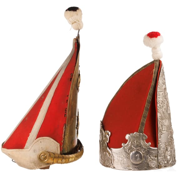 Two Genadier caps for enlisted men of the 1st Guards Regiment on Foot (copies)