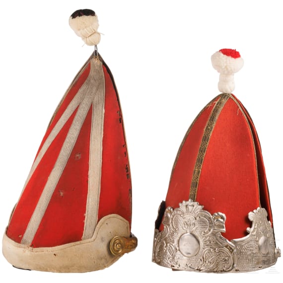 Two Genadier caps for enlisted men of the 1st Guards Regiment on Foot (copies)