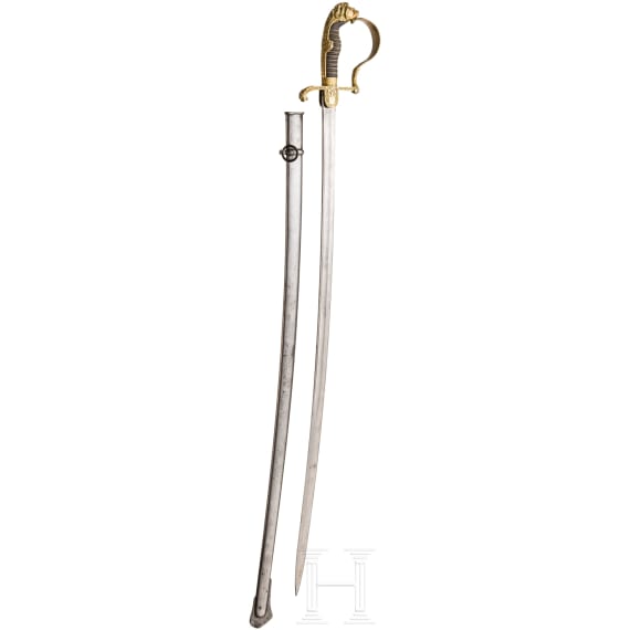 A Prussian officer's lion's head cavalry sword