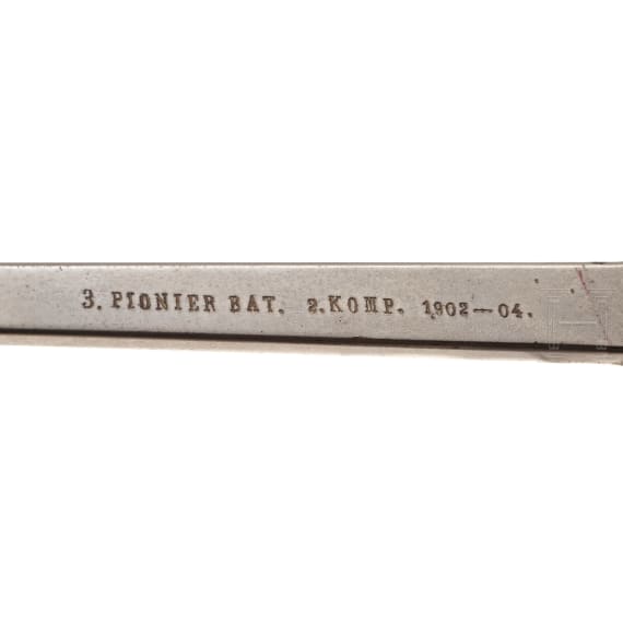 Tischdekoration in Form eines Ankers des "3. Pionier Bat. 2. Komp. 1902 - 04"