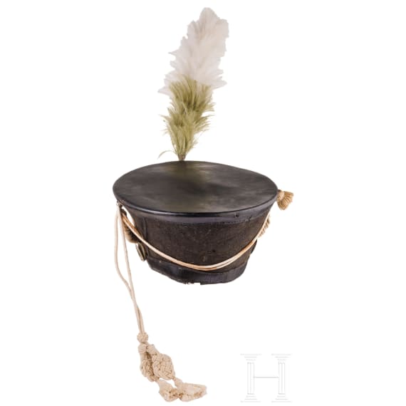 A shako for foot soldiers of the Royal Saxon Army, circa 1830