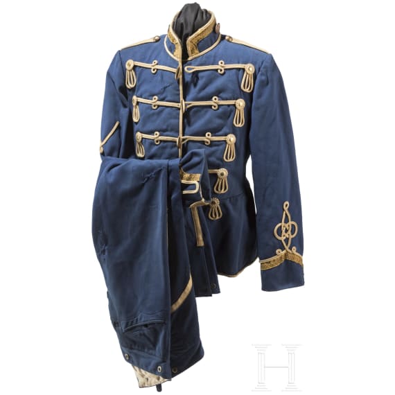 An attila and trousers for sergeants of the 1st Saxon Hussar Regiment No. 18, circa 1910