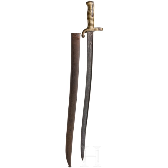 A yatagan bayonet with double barrel ring, 2nd half of the 19th century