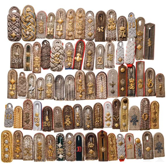 A collection of German officer's shoulder boards, circa 1900