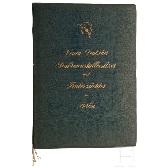 August Graf von Bismarck (1849 - 1920) - a honorary membership document of the "Verein Deutscher Trabrennstallbesitzer und Traberz&uuml;chter zu Berlin", 1912