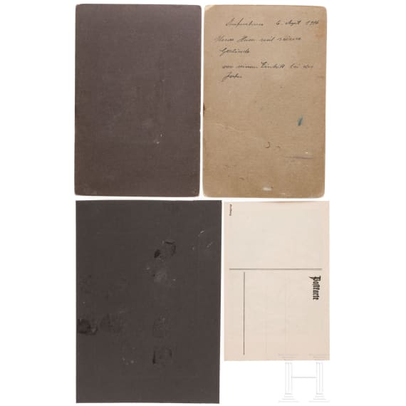 Felix Graf von Luckner and Lt. Otto von der Linde - four signed postcards