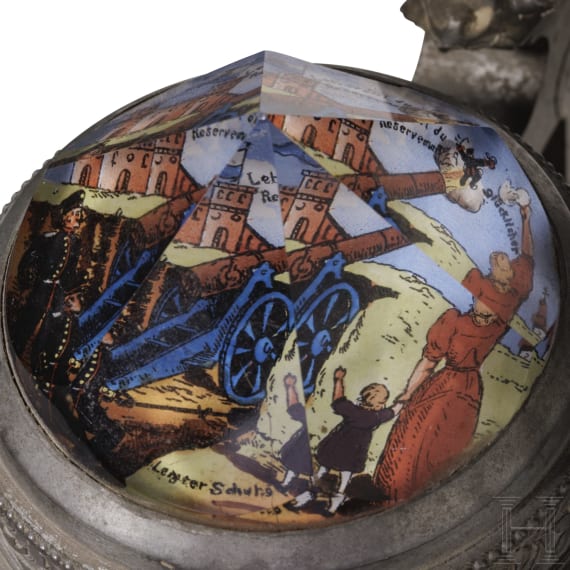 Four regimental stein mugs of the Royal Bavarian Foot Artillery, 1895 - 1908