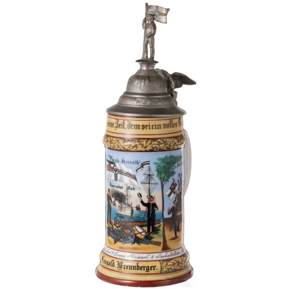 A regimental stein of the Imperial II. Sea Battalion, 1905-08