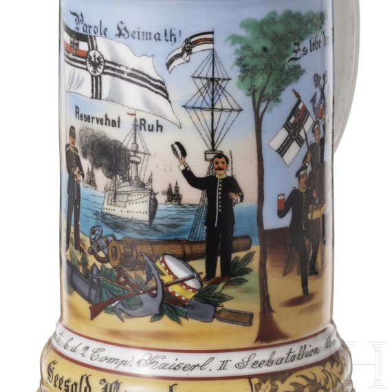 A regimental stein of the Imperial II. Sea Battalion, 1905-08