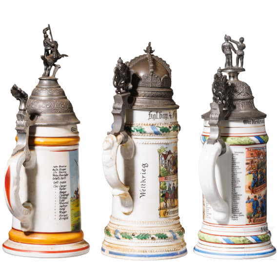 Five reservist mugs, 1906 - 1915