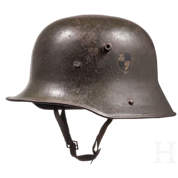 A steel helmet M 16 with Prussian guard troop markings