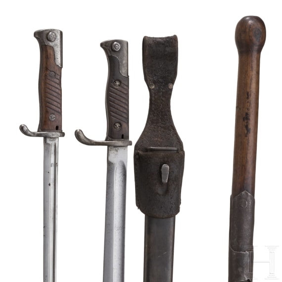 Two bayonets and a field spade