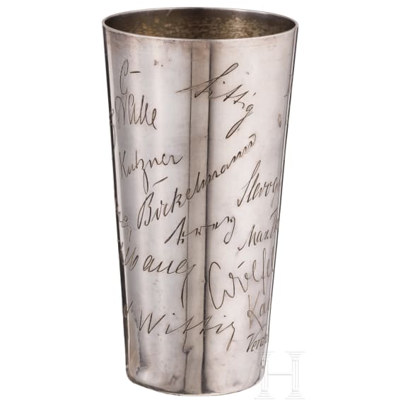 Flieger Kampfstaffel 34 b (Bavaria) - a silver gift beaker "Verdun Weihnachten 1916" to their comrade Herrmann
