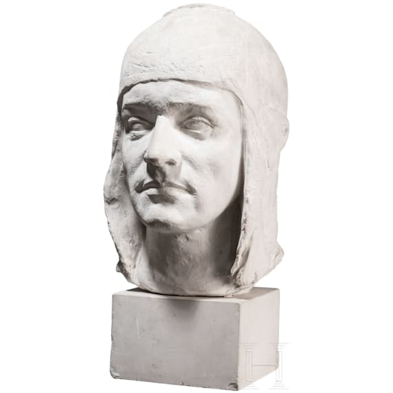 Theodor Georgii - a portrait head of a pilot, dated 1933
