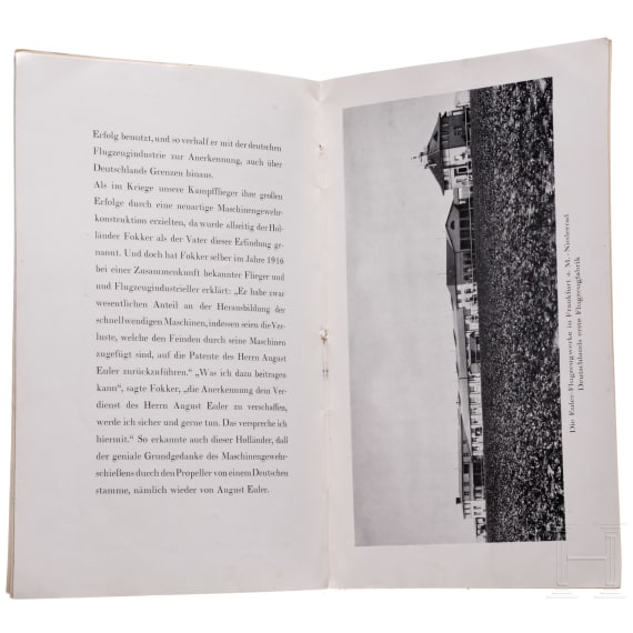 August Euler (1868 - 1957) - a dedicated copy of the booklet "Deutschlands Flugzeugf&uuml;hrer Nr. 1" to Major der Fliegertruppe Felix Lauterbach 1939