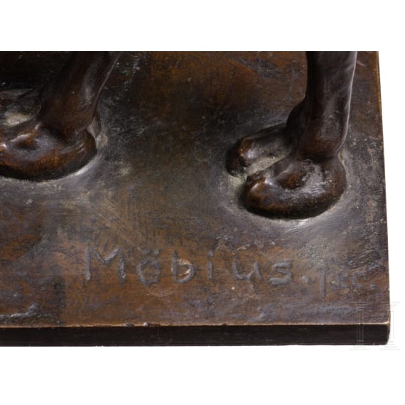 A bronze of a German colonial soldier riding a camel, Karl Moebius, Berlin, circa 1910