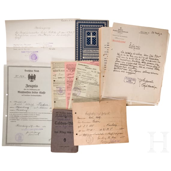 Maschinist Karl Pudor - photos and documents from his estate, including service on "SMS Goeben" and "SMS Breslau"