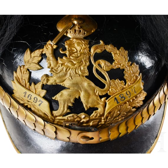 A helmet for IR 117 Hessian Officers, with bush