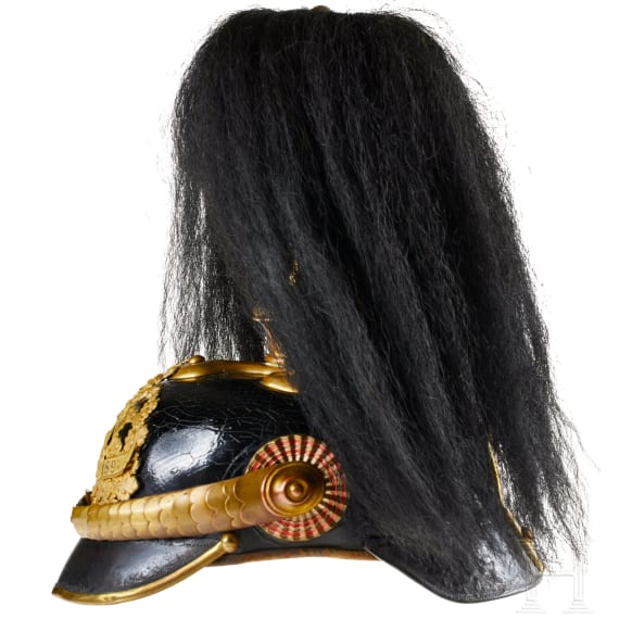 A helmet for IR 117 Hessian Officers, with bush
