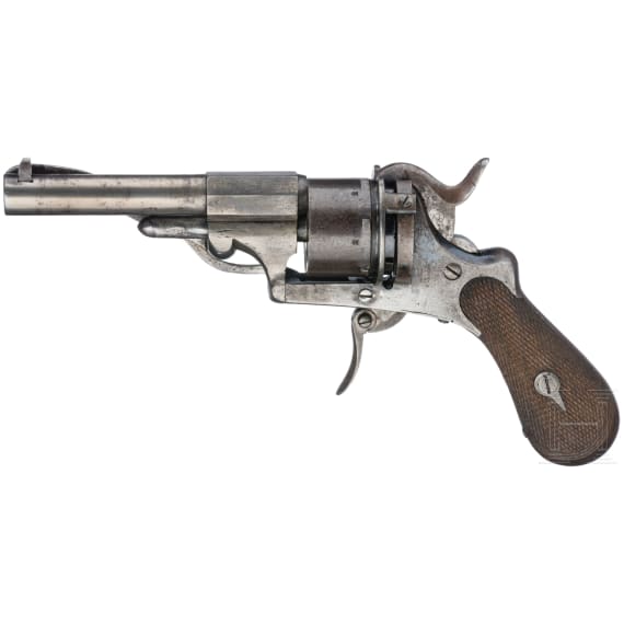 Stiftfeuerrevolver, DEGUELDRE, Mod. 1860, Kal. 7 mm Lefaucheux