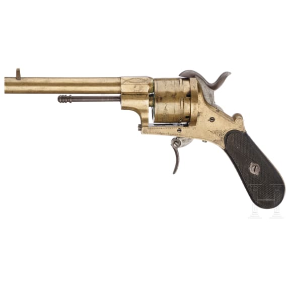Lefaucheux-Revolver, in Messingausf&uuml;hrung