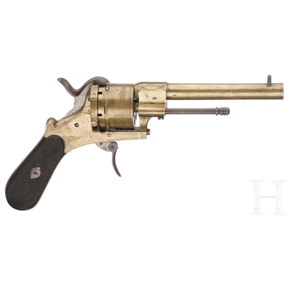 Lefaucheux-Revolver, in Messingausf&uuml;hrung