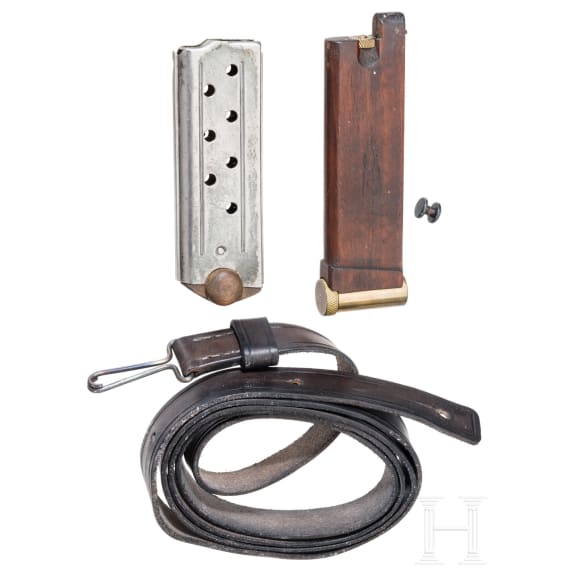 Magazin, Riemen und Putzmagazin ("Sperrholz") zur Borchardt C 93