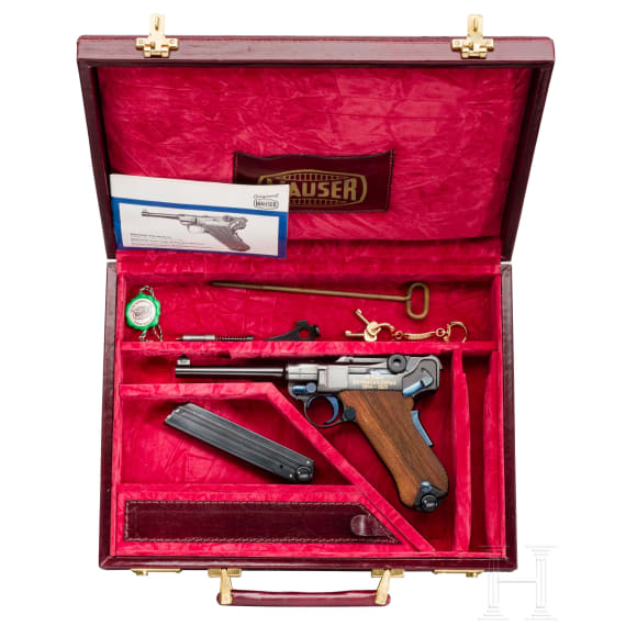 Mauser Erinnerungsmodell "75 Jahre Parabellum-Pistole", im Koffer