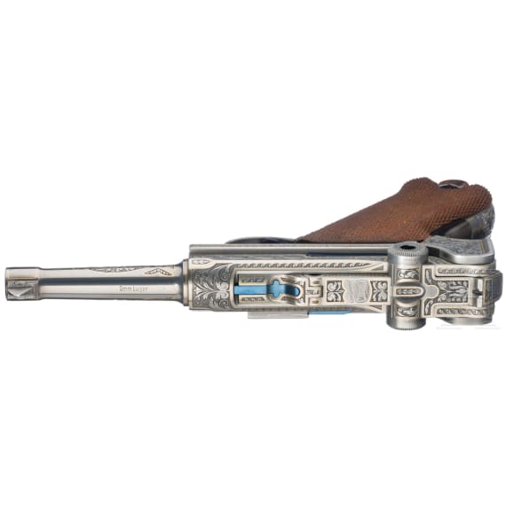 Pistole 08/73 Parabellum, graviert, Mauser-Werke AG, Oberndorf