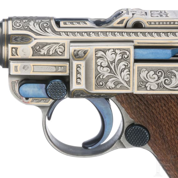 Pistole 08/73 Parabellum, graviert, Mauser-Werke AG, Oberndorf