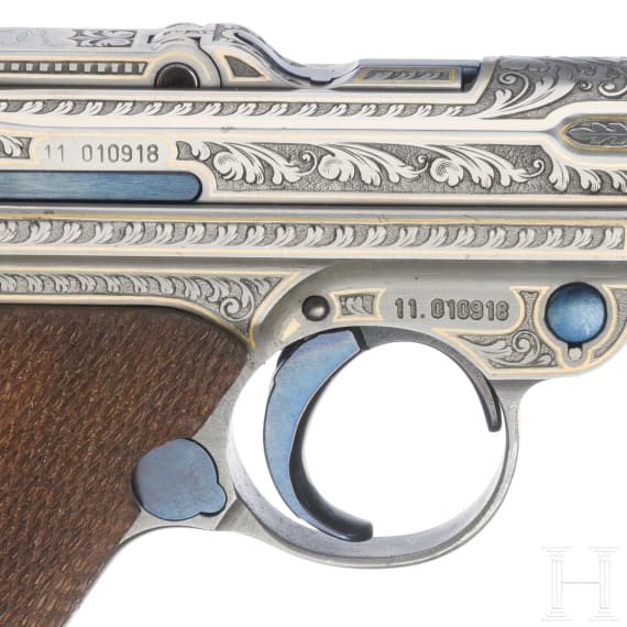 Pistole 08/73 Parabellum, graviert, Mauser-Werke AG, Oberndorf