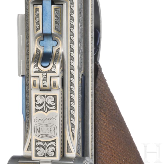 Pistole 08/73 Parabellum, graviert, Mauser-Werke AG, Oberndorf