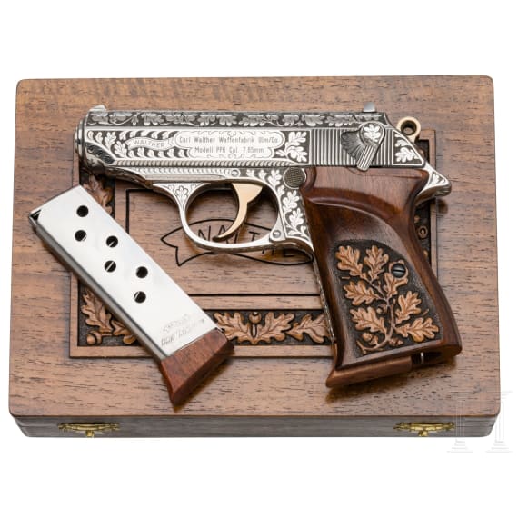 Walther PPK, Ulm, gravierte Luxusausf&uuml;hrung in Box
